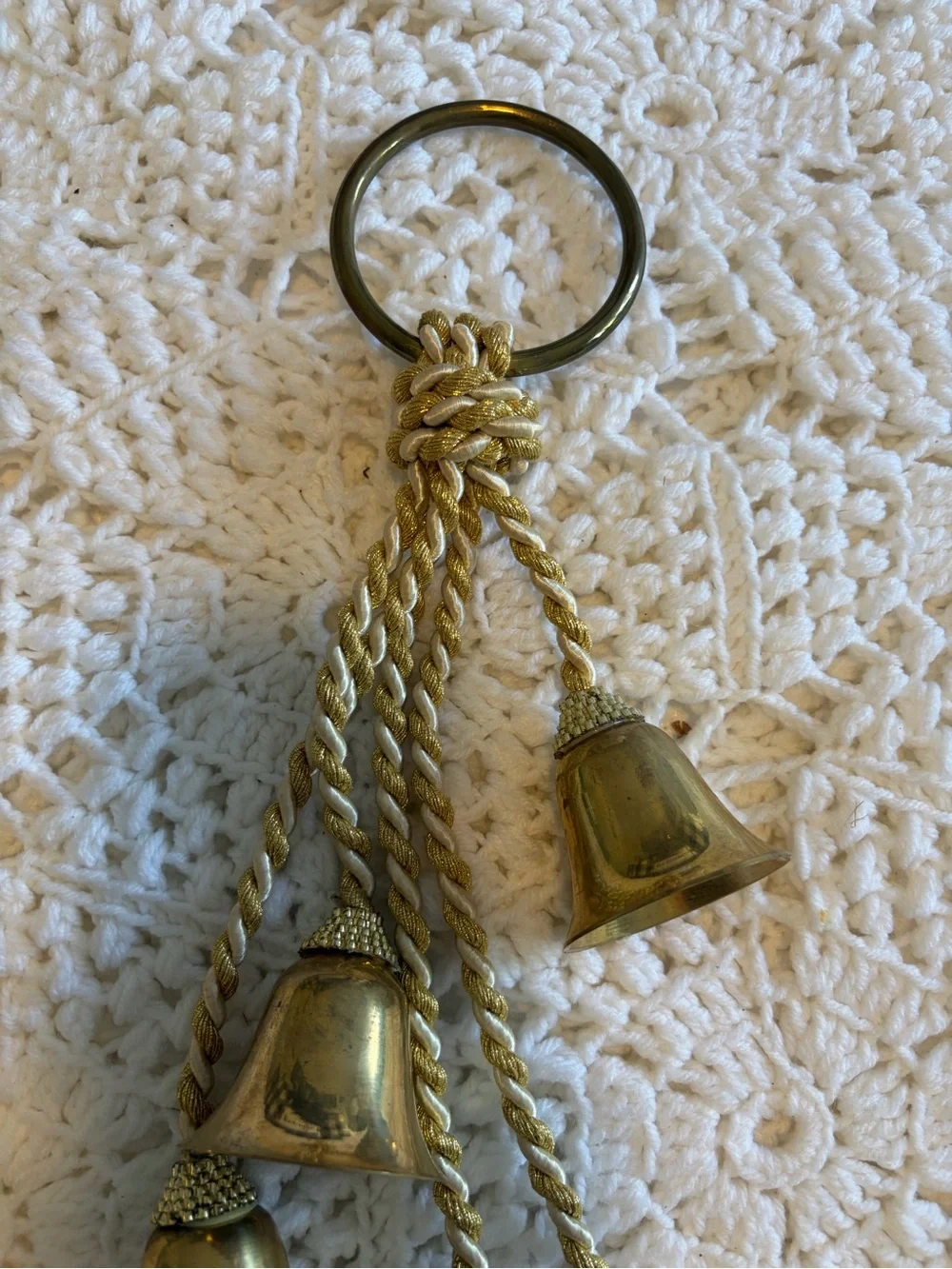 Vintage Gold-Tone Brass Bell Tassel set